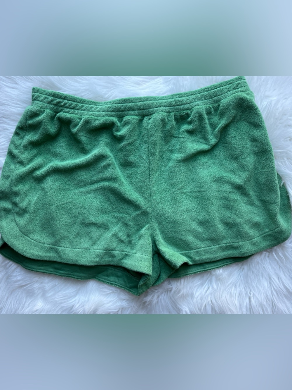 🆕 Anthropologie Green Terry Shorts Women’s Sizes M - Picture 4 of 10